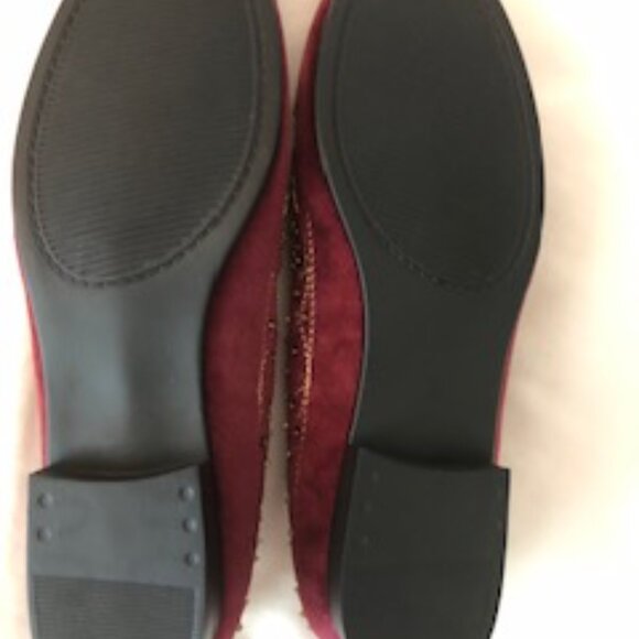 Coldwater Creek Velvet Fabric Embellished Ballet Flats, 7.5 NEW - Picture 7 of 7